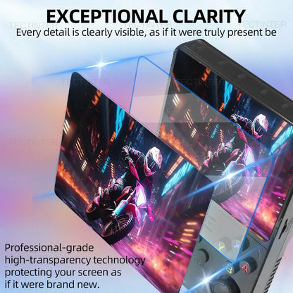 Screen Protector+Portable Carrying Case for R36S Handheld Console Storage Bag & Anti-Scratch Tempered Glass for R36S Accessories