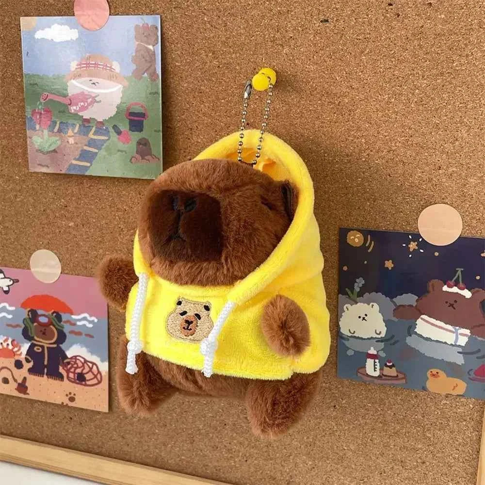 Cute 12cm Capybara Plush Toy: Hoodie, Wings & Keychain/Pendant Gift