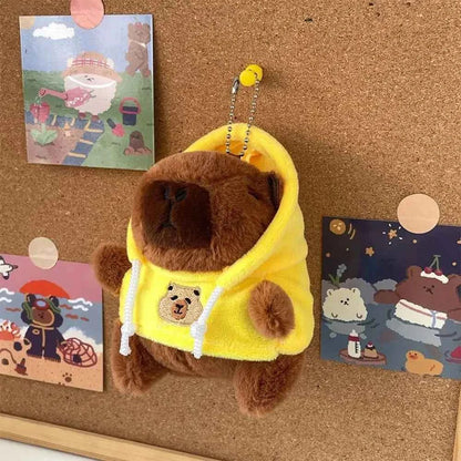 Cute 12cm Capybara Plush Toy: Hoodie, Wings & Keychain/Pendant Gift
