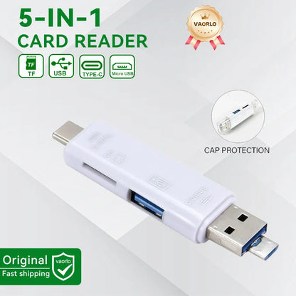6 In 1 OTG Multifunction USB 3.0 Card Reader U Disk TYPE-C/Usb/Tf/Sd Flash Drive Memory Card for Adapter Phone Laptop Compute