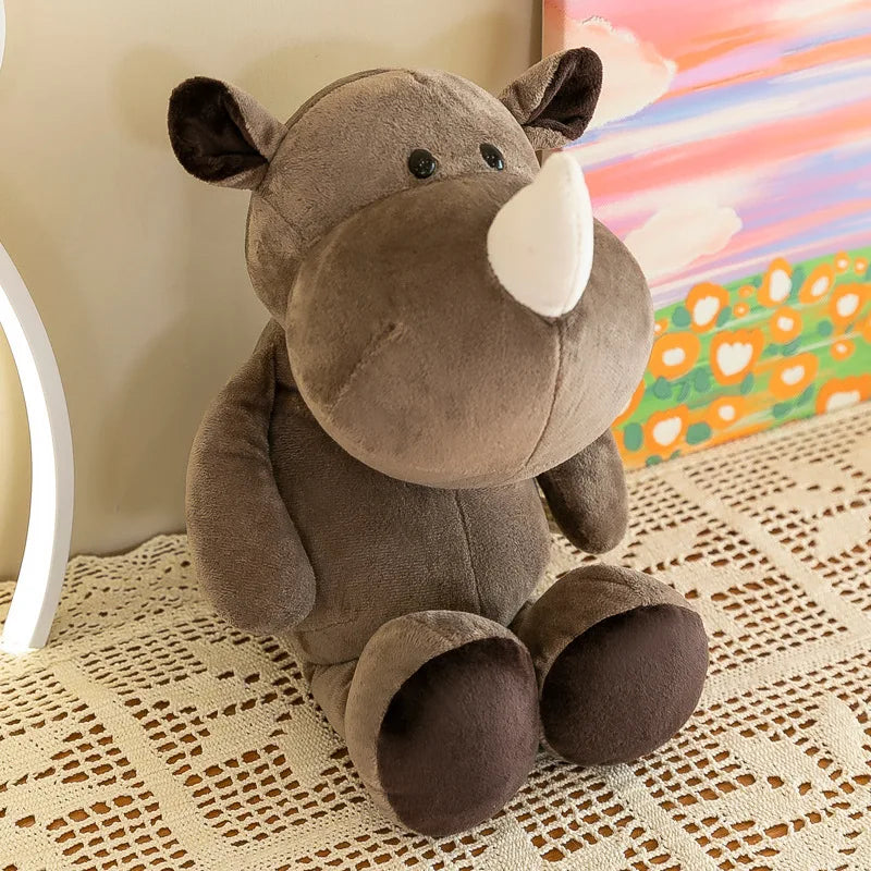 Stuffed Plush Animals Toys Soft Dolls Jungle Lion Elephant Tiger Dog Fox Monkey Deer Children Gift Kawaii Baby Kids Hobbie Toys