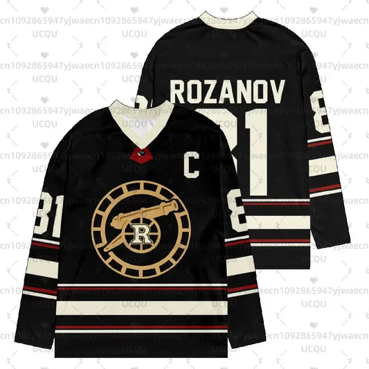 2026 Camiseta de hockey para hombre con mangas largas y cuello en V de nueva rivalidad acalorada, Rozanov HOLLANDER, unisex, tops y jerséis