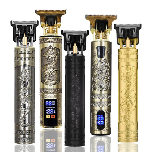 Oferta Caliente Máquina de Cortar Pelo Eléctrica Inalámbrica Vintage T9 Profesional Peluquero Recortador de Barba para Hombres Afeitadora Encendedor
