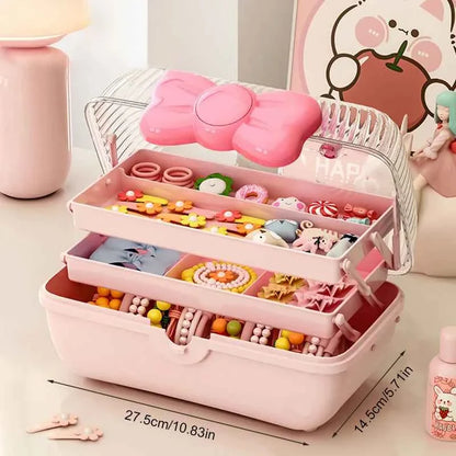 Multi-layer Hairpin Organizer Cute Girl Jewelry Case Head