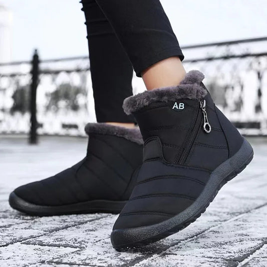 Zapatos de mujer Botas de algodón cálidas de color liso a media pantorrilla para mujer Zapatos de invierno Botas de algodón zapatos baratos en liquidación envío gratis
