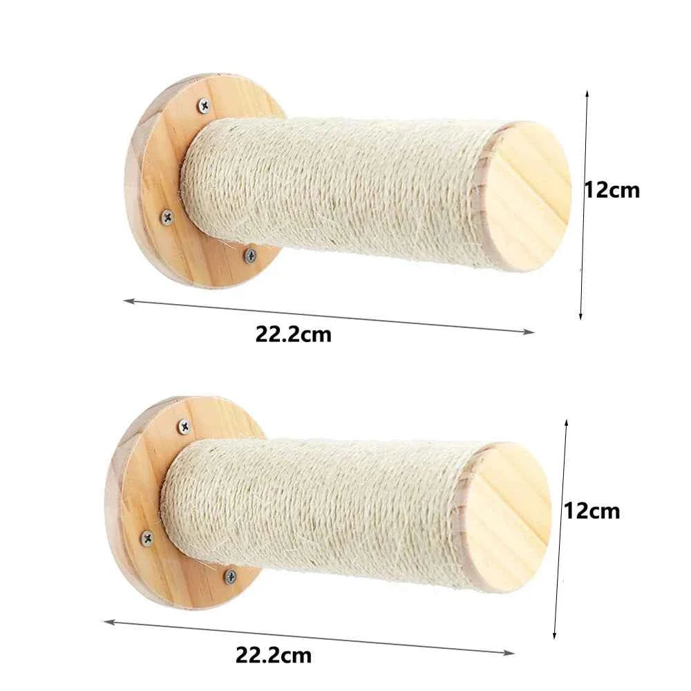 Wall-Mounted Cat Climbing Rope – Solid Wood Pedals & Sisal Scratch Training Toy for Indoor Cats