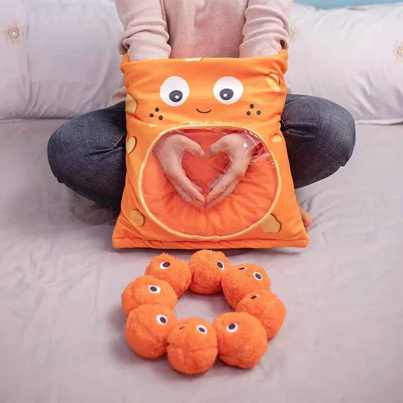 Cheesy Puffs Plush Toy Set (6–9pcs) – Cute Snack Stuffed Pillows Soft Gift for Kids