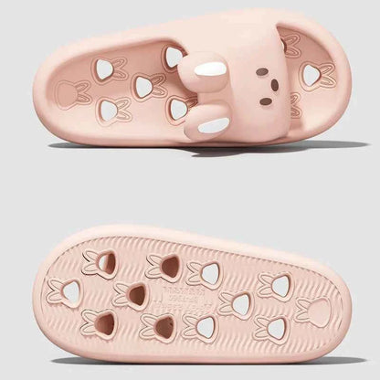 Cute Rabbit EVA Slides – Lightweight Waterproof Cloud Slippers for Women & Men Summer Home & Beach