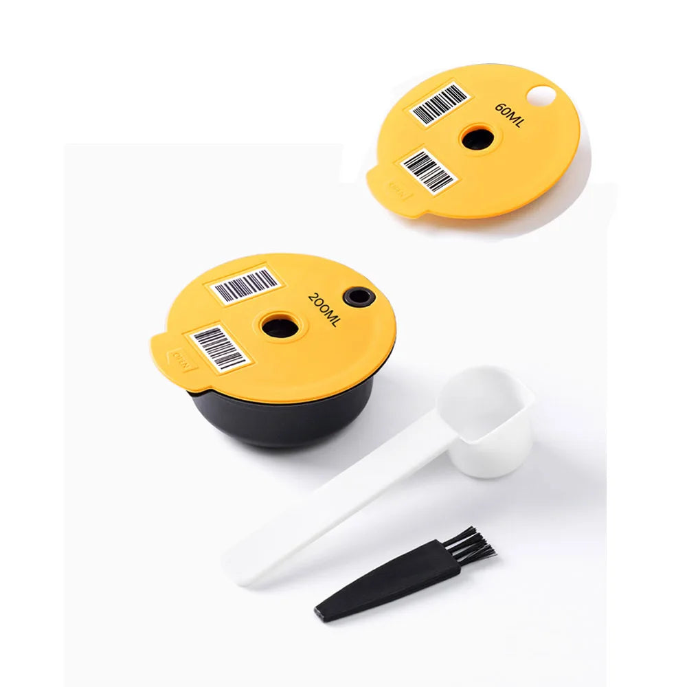 60/180200/220ML Reusable Coffee Capsule Pods for BOSCH-s Machine Tassimo Refillable Filter Pod Silicone Lid Replacement