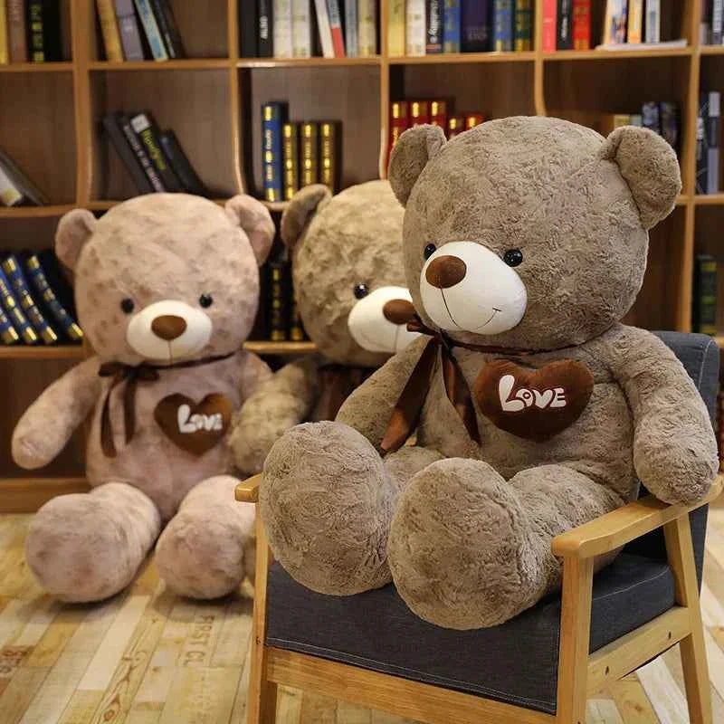 Cute Teddy Bear Plush Toy with Love – Soft Stuffed Animal Pillow Gift for Kids & Lovers
