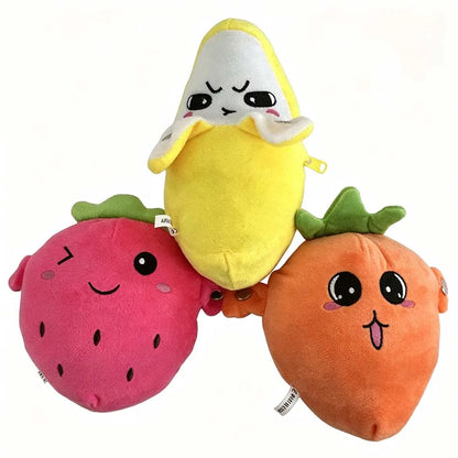 Adorable Fruit Plush Stuffed Animals: Strawberry, Carrot, Banana, Cartoon Cute Pet Toys Gifts