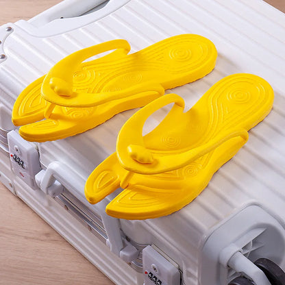 Folding Slippers Trip Travel Portable Slides Women Men Light Home Hotel Salon Homestay Guest Use Sandals Bathing Beach Shoes