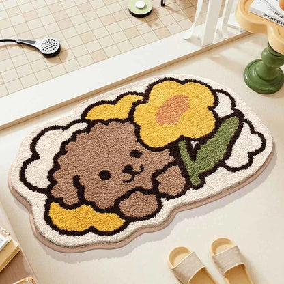 Cartoon Frog Entrance Carpet Absorbent Non Slip