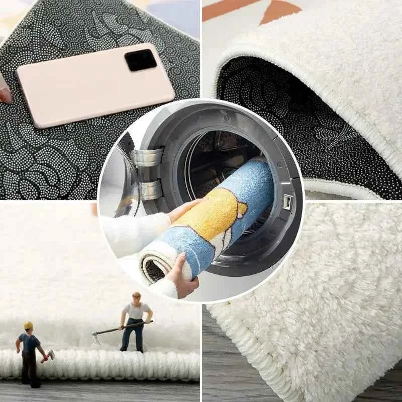 Cartoon Cat Rug - Warm Fuzzy Floor Mat Living Room Bedroom