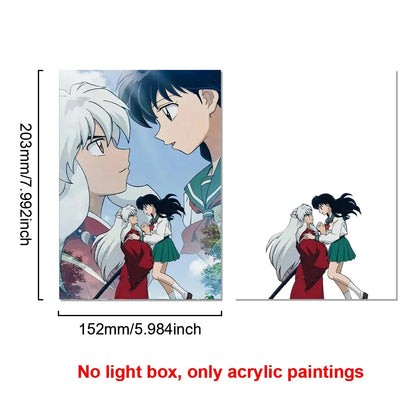 Anime Character Light Picture Frame, Inuyasha Character LED Light, Wall Decoration, Room Night Light, Gift, Moonlight Light