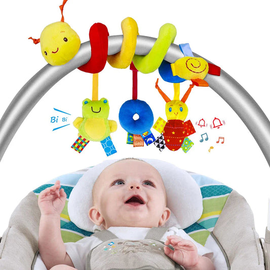 Juguetes Espiral para Cochecito Bebés Recién Nacidos Juguetes de Peluche Colgantes Sonajero Suave para Bebé Juguetes Sensoriales Móvil de Cuna Moisés para Bebés Niños Niñas Regalos Ideales