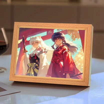 Anime Character Light Picture Frame, Inuyasha Character LED Light, Wall Decoration, Room Night Light, Gift, Moonlight Light