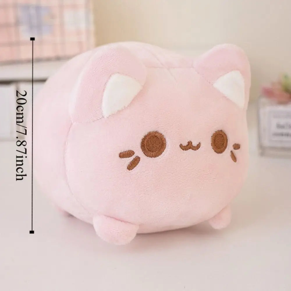 Stuffed Animals Black Cat Stuffed Cute Plushie Pink Peachy Kitten Plush Toys 20cm Cartoon Cat Soft Dolls For Girl Friends