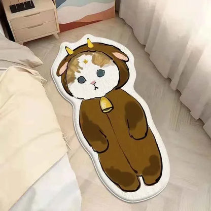 Cartoon Cat Carpet Plush Warm Bedside Blanket Cute Girlish