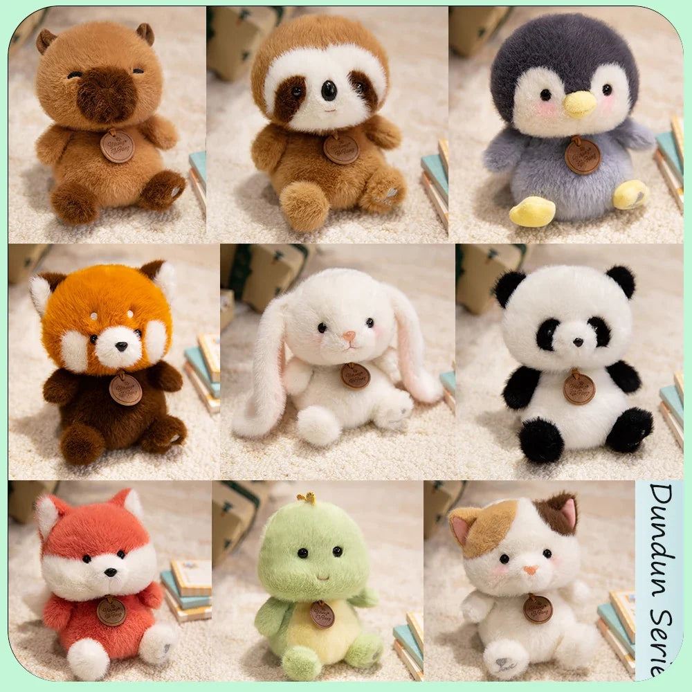 Cute Sitting Animals Red Panda Fox Sloth Cat Plush Toys Soft Plush Dolls Stuffed Capybara Pig Plushie Baby Toys Gifts for Kids
