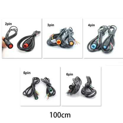 Male+Female Connector 2 3 4 5 6Pin M8 Cable Waterproof Connector For Ebike Optional Cable Ebike Accessories