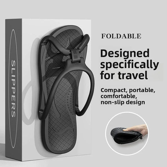 Chaussons de Voyage Pliables Unisexe EVA Tongs Hôtel Antidérapants Salle de Bain Intérieur Extérieur Portables Légers Confortables