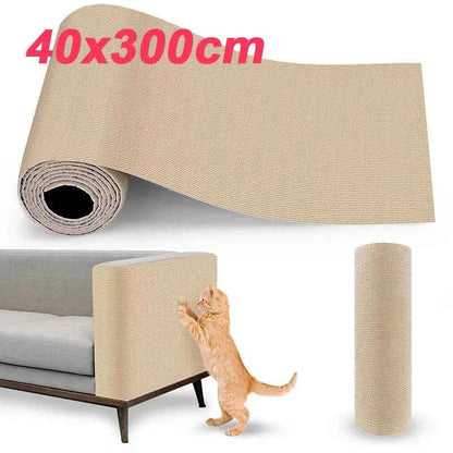 Cat Scratcher Sofa Protector 40x300cm – Self-Adhesive Trimmable Scratch Mat for Furniture Protection