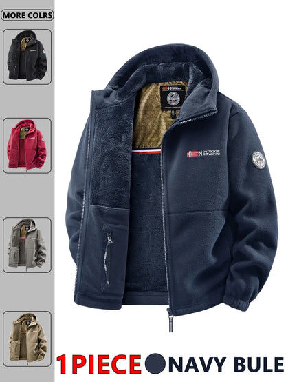 Men's Autumn and Winter Outdoor Hooded Jacket, Suitable for Daily Wear at Home, for Travel, Parties, Commuting, Outdoor Fashion Versatile, Enhances Temperament, Streetwear, Travel Wear.