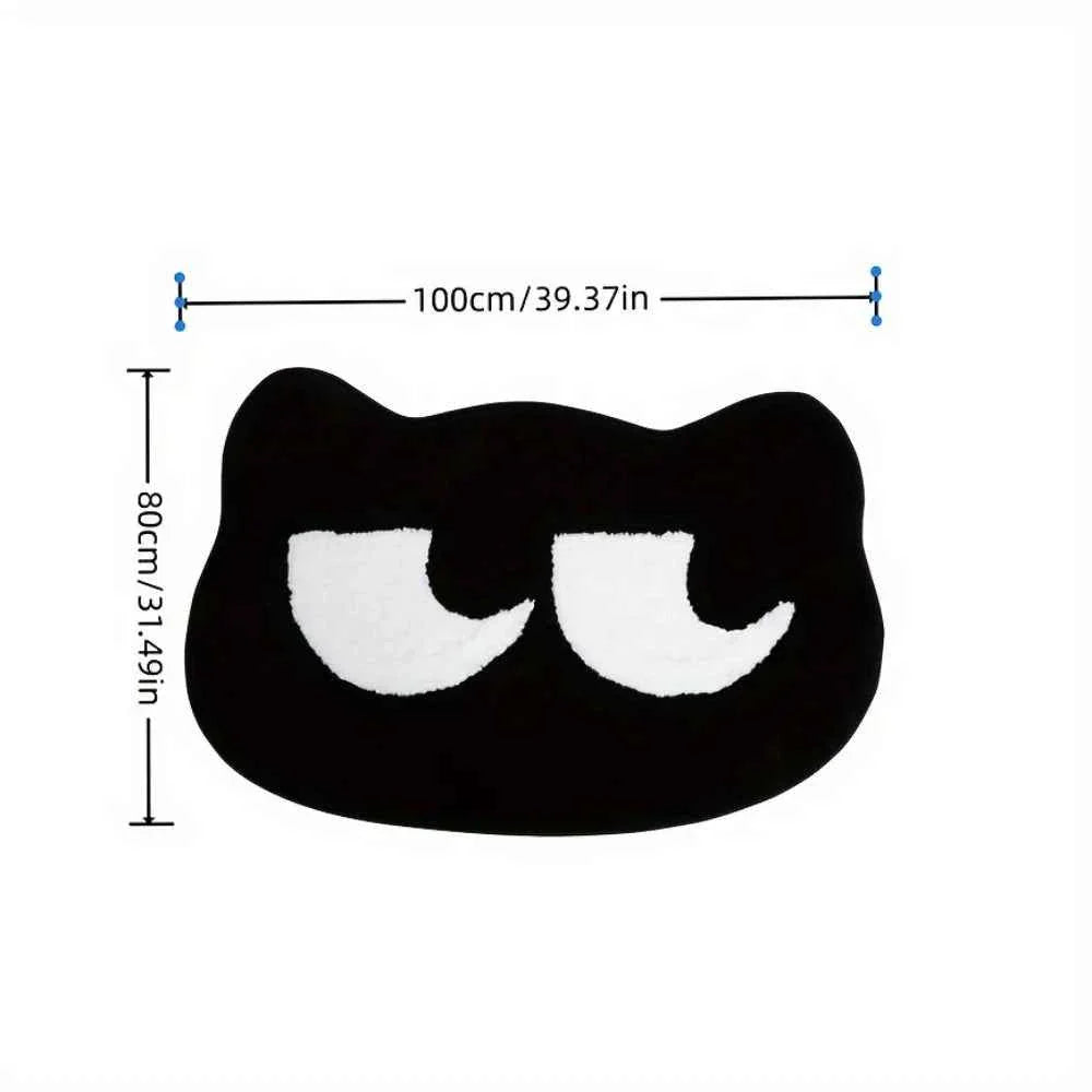 Minimalist Black Cat Carpet Soft Absorbent Non-Slip Doormat
