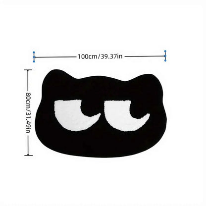 Minimalist Black Cat Carpet Soft Absorbent Non-Slip Doormat