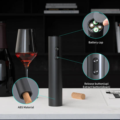 Electric Wine Opener Set Automatic Corkscrew with Aerator Pourer and Foil Cutter for Kitchen Bar Party Gifts