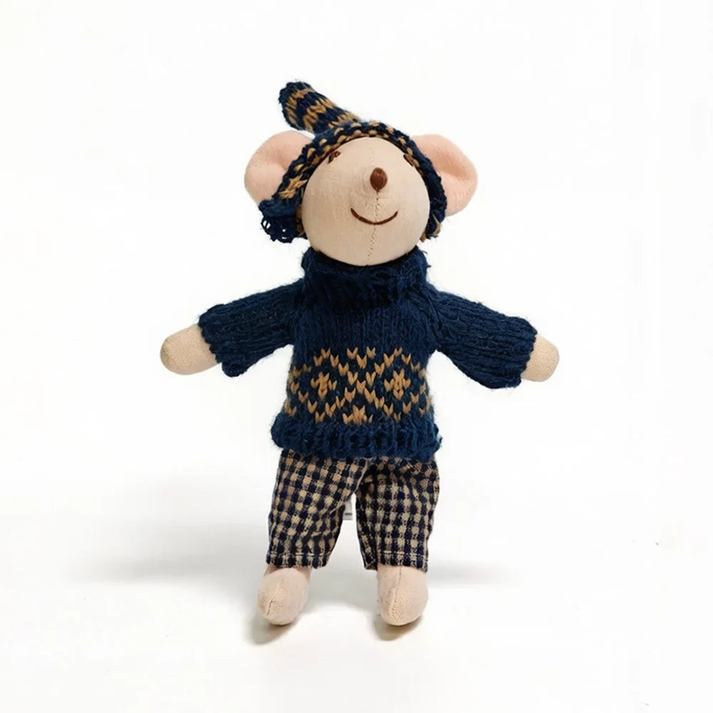 1PCS Plush Mouse Doll Toy Soft Stuffed Animal Friend for Kids Holiday Birthday Gift Room Decor Pretend Play