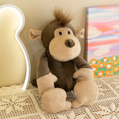 Stuffed Plush Animals Toys Soft Dolls Jungle Lion Elephant Tiger Dog Fox Monkey Deer Children Gift Kawaii Baby Kids Hobbie Toys