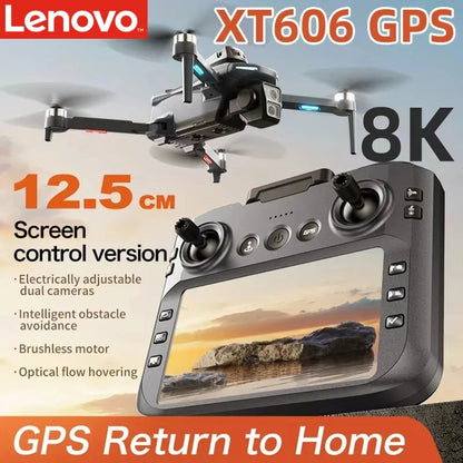 Lenovo XT606 GPS Drone 4K Professional  8K HD Dual Camera Gimbal  360°Obstacle Avoidance Brushless RC Quadcopter Dron toys