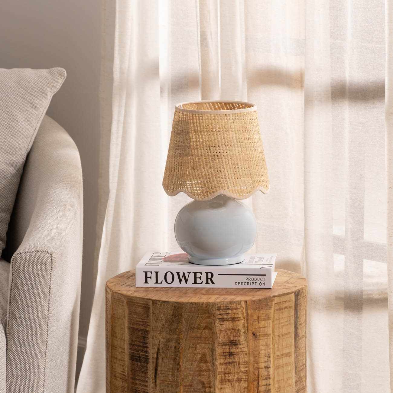 Tocae Blue Solid Ceramic Table Lamp
