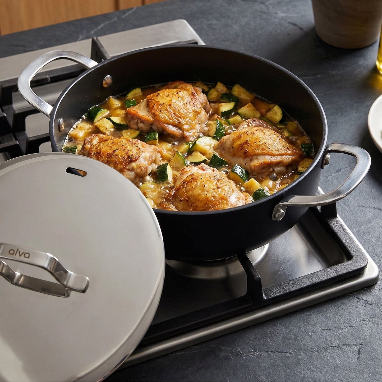 Ceramic Nonstick Sauté Pan with Lid, 3.5-Qt