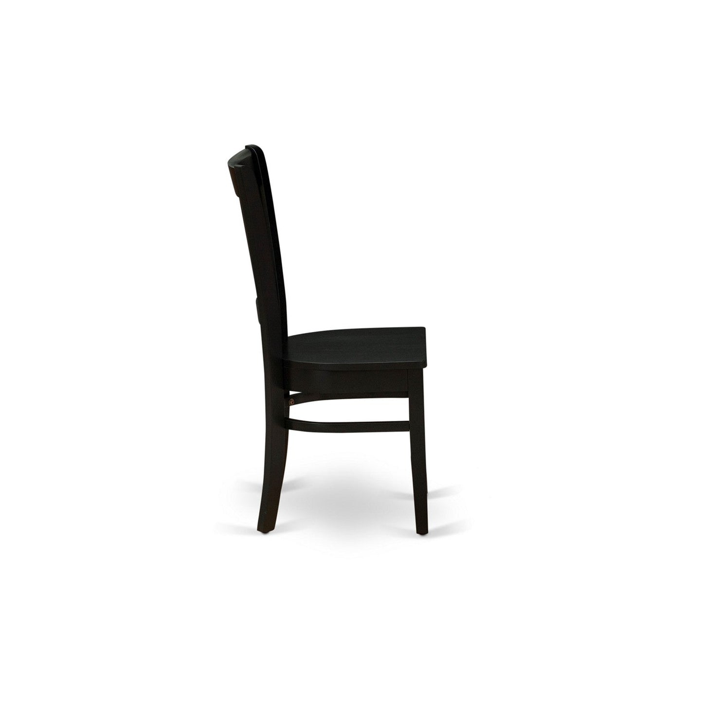 EAST WEST FURNITURE - ANVA3-BLK-W - 3-Piece Dining Room Set- 2 Kitchen Chair and Modern dining room table - Wooden Seat and Slatted Chair Back (Black Finish)
