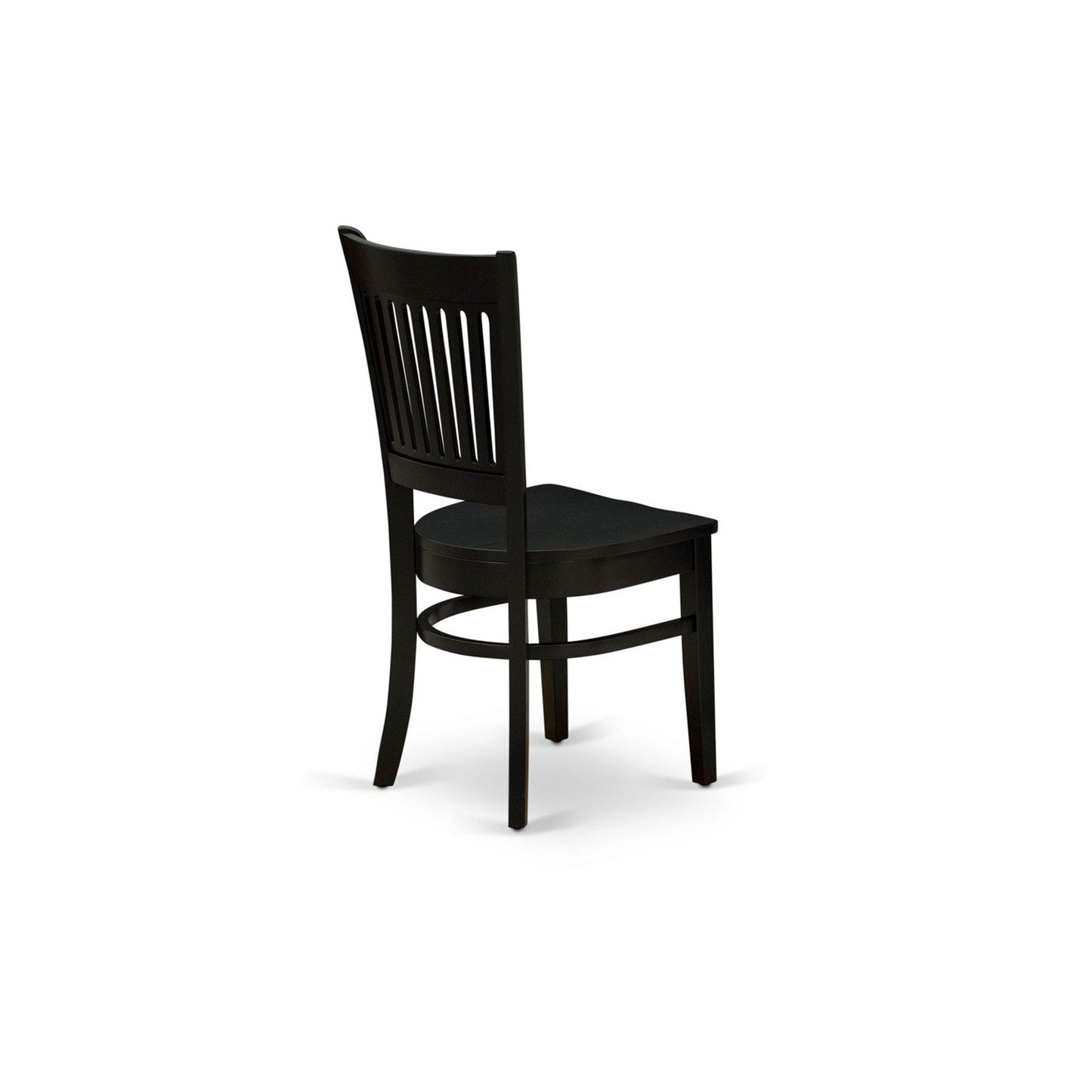 EAST WEST FURNITURE - AMVA5-BLK-W - 5-Piece Kitchen Dining Set- 4 Dining Chair and Modern Round Dining Table - Wooden Seat and Slatted Chair Back (Black Finish)