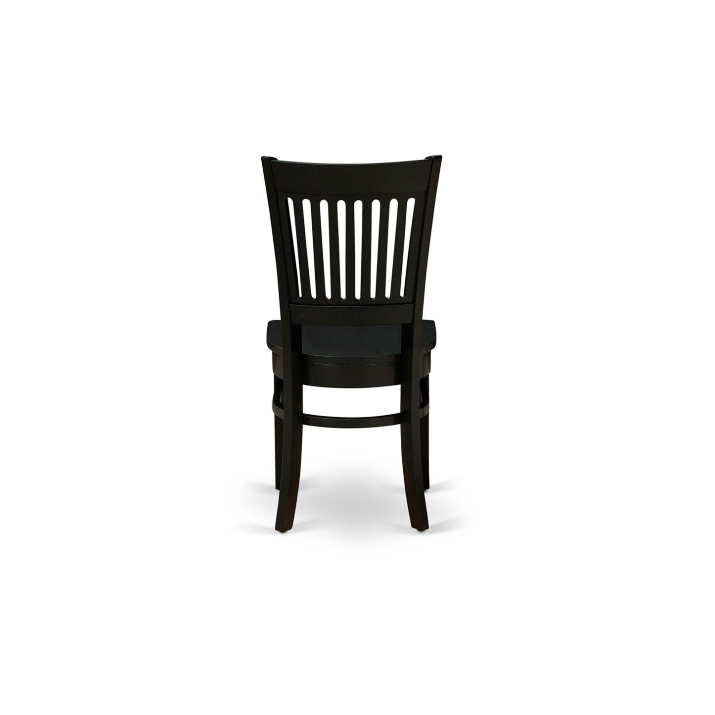 EAST WEST FURNITURE - ANVA3-BLK-W - 3-Piece Dining Room Set- 2 Kitchen Chair and Modern dining room table - Wooden Seat and Slatted Chair Back (Black Finish)