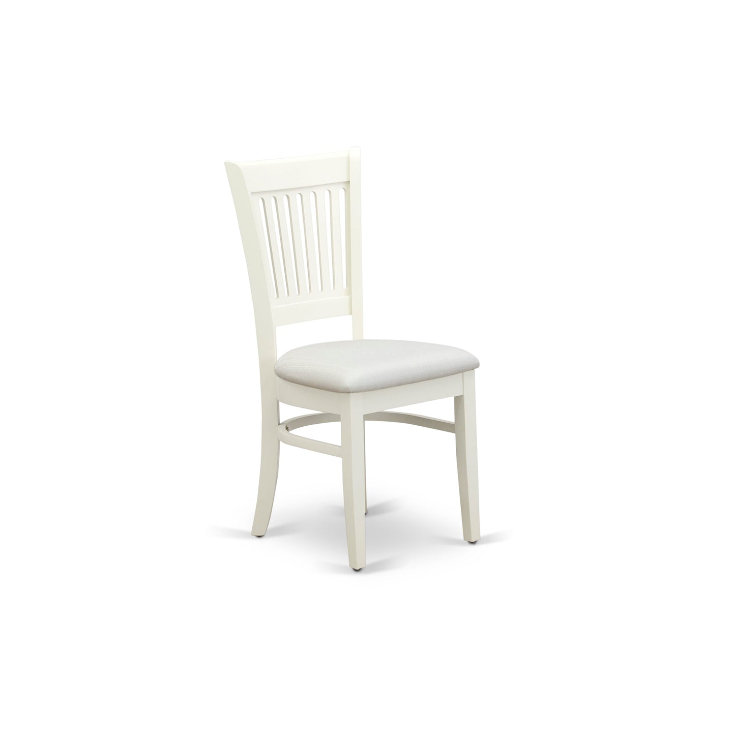 EAST WEST FURNITURE - AVVA7-LWH-C - 7-Piece Dining Table Set- 6 Dining Chairs with Linen Fabric Seat and Slatted Chair Back - Removable leaf Modern Oval Dining Table - linen white Finish