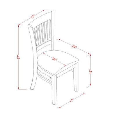 EAST WEST FURNITURE - AVVA5-LWH-C - 5-Pc Dinette Room Set- 4 Mid Century Dining Chairs with Linen Fabric Seat and Slatted Chair Back - Removable leaf Wood Dining Table - linen white Finish