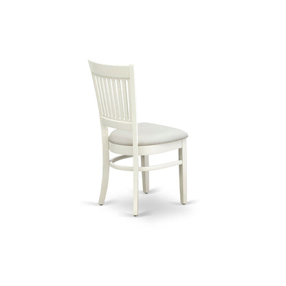 EAST WEST FURNITURE - AVVA7-LWH-W - 7-Piece Kitchen Table Set- 6 Modern Dining Chairs with Wooden Seat and Slatted Chair Back - Removable leaf Kitchen Dining Table - linen white Finish