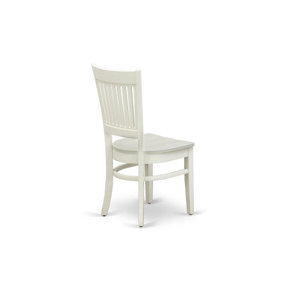 EAST WEST FURNITURE - ANVA5-LWH-W - 5-Piece Kitchen Dining Set- 4 Wooden Chairs and Dining Room Table - Wooden Seat and Slatted Chair Back (linen white Finish)