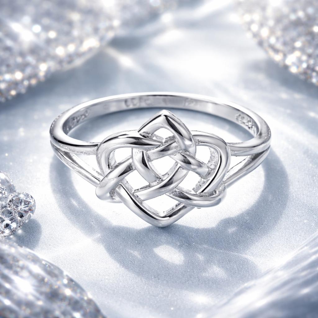 925 Sterling Silver Ring Size 6.0 with Platinum Plating