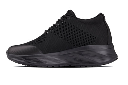 CALTO - X2690 - 2.8 Inches Taller (Black/Black Sole) - Lightweight Sporty Sneakers