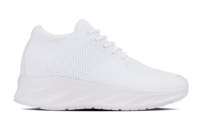 CALTO - X2691 - 2.8 Inches Taller (White/White Sole) - Lightweight Sporty Sneakers