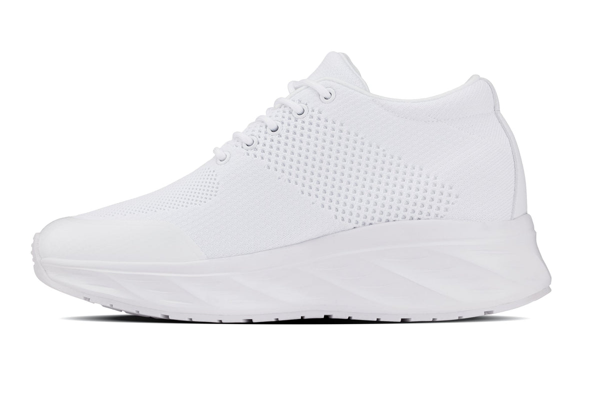 CALTO - X2691 - 2.8 Inches Taller (White/White Sole) - Lightweight Sporty Sneakers