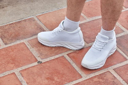 CALTO - X2691 - 2.8 Inches Taller (White/White Sole) - Lightweight Sporty Sneakers