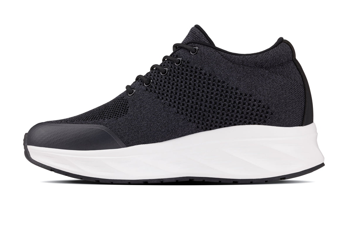 CALTO - X2692 - 2.8 Inches Taller (Charcoal/White Sole) - Lightweight Sporty Sneakers