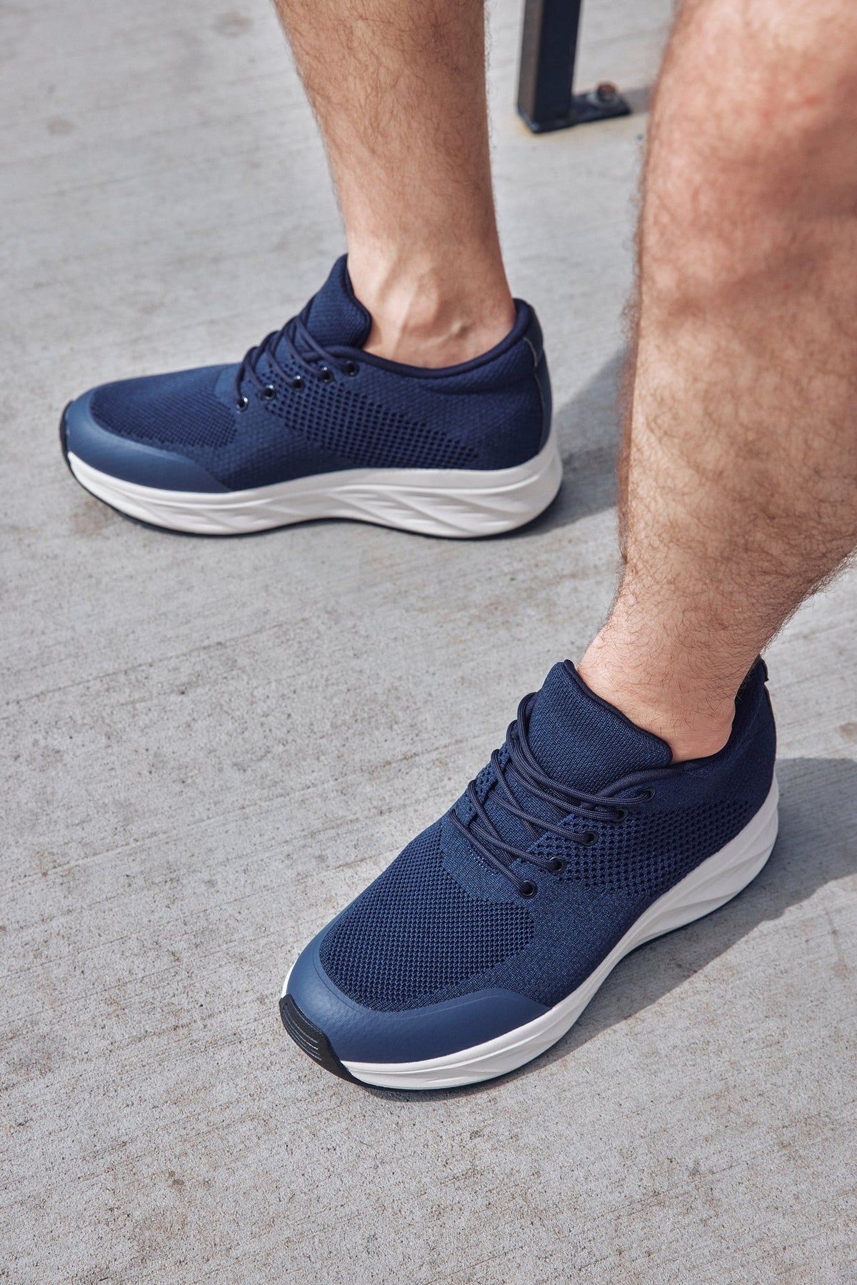 CALTO - X2693 - 2.8 Inches Taller (Navy/White Sole) - Lightweight Sporty Sneakers